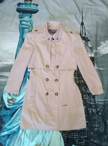 Trench cappotto donna Thomas Burberry taglia L autunno beige crema rosa