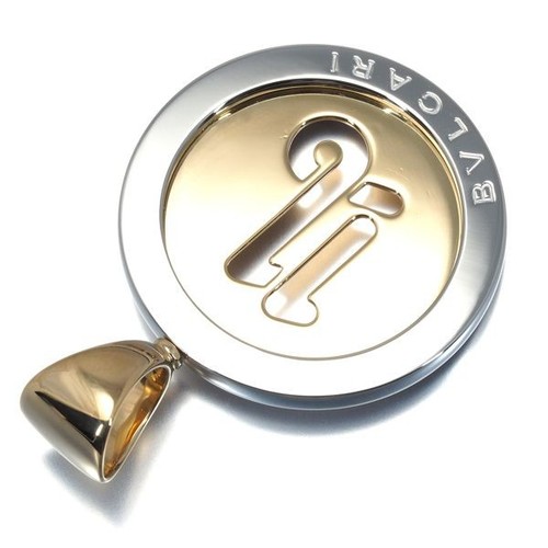 Ciondolo Bvlgari Tondo Costellazione Capricorno K18YG Oro Giallo Acciaio Inox