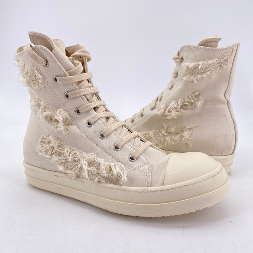 RICK OWENS (DRKSHDW) Rick Owens High Top "DISTRESSED"   Size 7   DU01B7800 SLHN 2111 (12185 32)