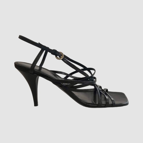 VANS $695 Dries Van Noten Women Black Caged Leather Ankle strap Sandal Shoes Sz 40.5