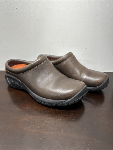 Merrell Encore Groove Womens 6.5 Bespoke Brown Leather Mules Clogs Slip On Shoes