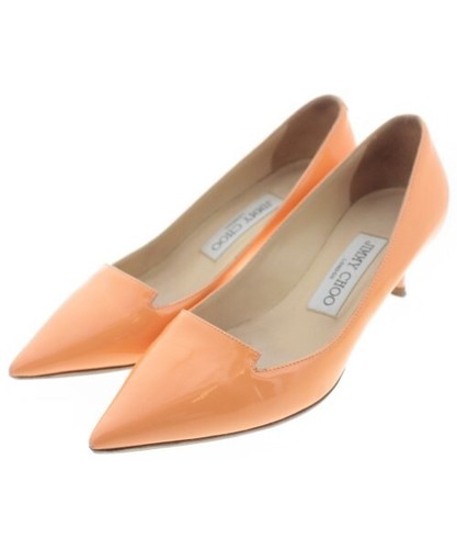 Decolte JIMMY CHOO taglia 34 5 stiletto pelle tacco arancione punta liscia usate