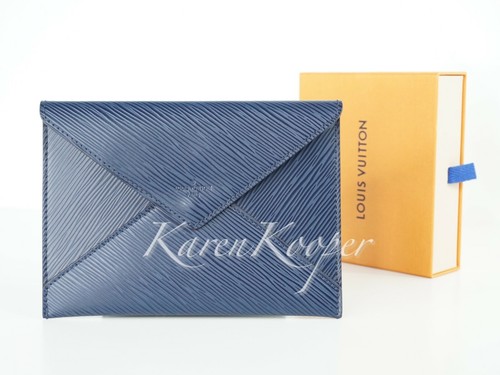 AUTHENTIC LOUIS VUITTON VIP NAVY BLUE LEATHER EPI ENVELOPE POUCH CLUTCH FRANCE