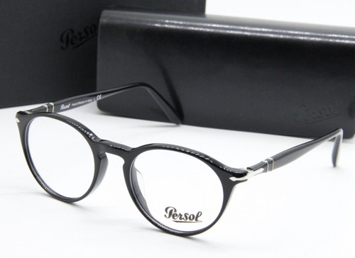 New Persol Reading Glasses 3092 V 9014 50 19 145 Black Round Frames Readers