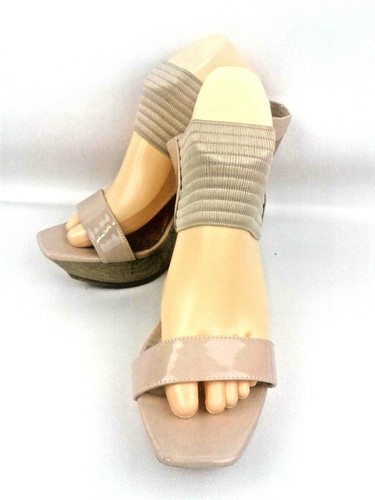 Jessica Simpson donna nuda over grigio tacco zeppa 5" con larghe caviglie taglia 8 5B