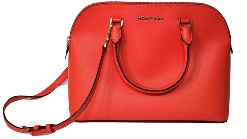 NUOVA MICHAEL KORS Cindy grande borsa a cupola in pelle di mandarino borsa autentica