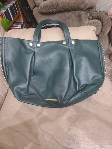 Steve Madden Womens Tote Shoulder Bag Purse Dark Green Large Satchel  Great Cond