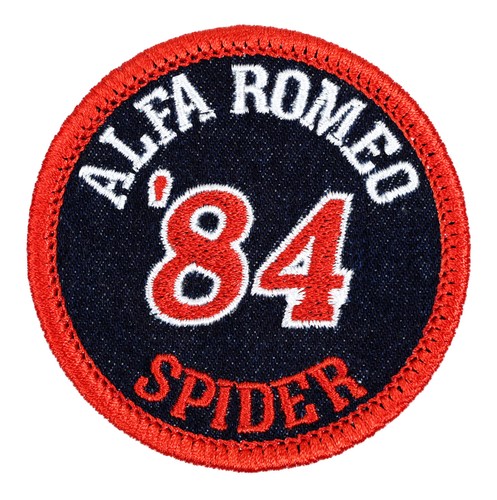STATE BAGS 1984 Alfa Romeo Spider Embroidered Patch Black Red Iron On Sew On Hat Backpack