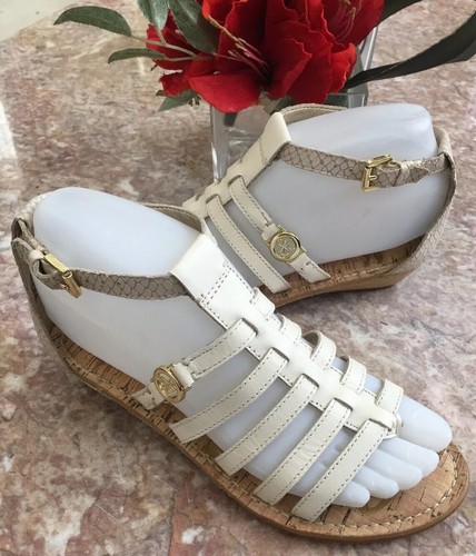 Sandali bassi gladiatore Sam Edelman Donna Dream in pelle avorio taglia 5 5 M RTL $110
