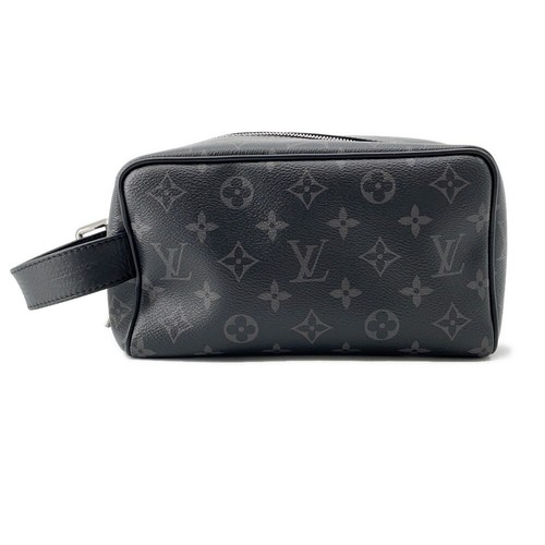 Louis Vuitton Clutch Bag Monogram Eclipse Locker Dopp Kit M83113 Black