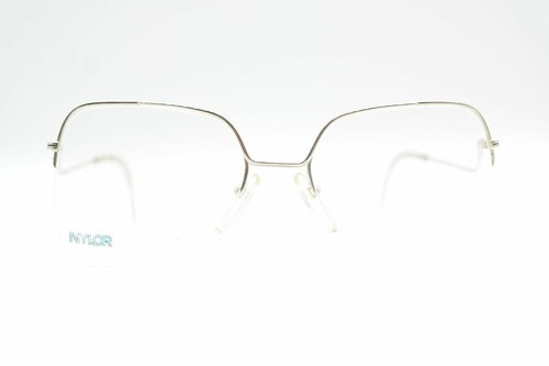 Vintage Nylor Essilor 232 Silver half Rim Glasses Frames Eyeglasses NOS