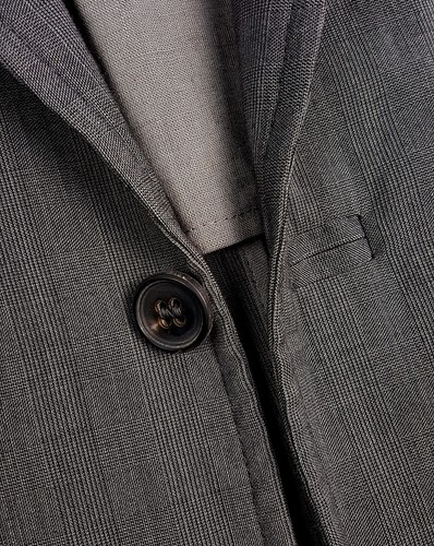Cappotto sportivo destrutturato John Varvatos Collection 40R Peak Lapel con bordo in pelle