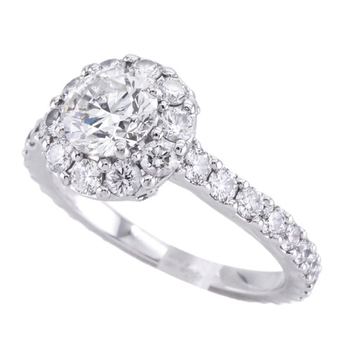 Anello di fidanzamento Graff Icon diamante tondo Au750 argento oro bianco usato0
