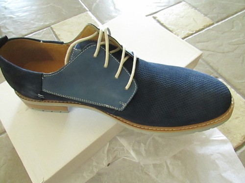 NEW STEVE MADDEN ROQUE BLUE SUEDE SHOES MENS 9.5 LACE UPS OXFORDS FREE SHIP