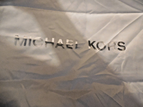 Michael Kors Sacchetto antipolvere grande in raso bianco con coulisse 18 5” x 18 5”