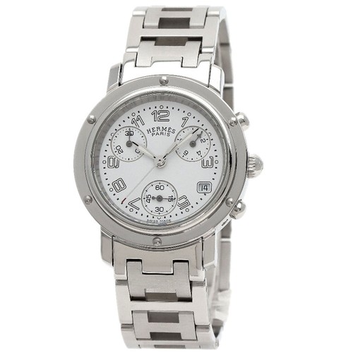 HERMÈS Orologio Cronografo Hermes CL1.310 Clipper Acciaio Inox SS Donna Quarzo 31mm