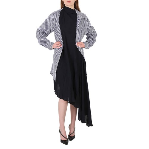 Abito asimmetrico effetto camicia a strati intrecciato nero Balenciaga donna  marca