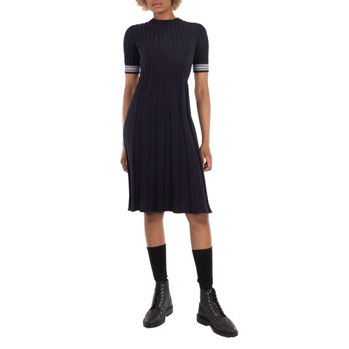 Abito donna Thom Browne cotone plissettato grillo righe cavo