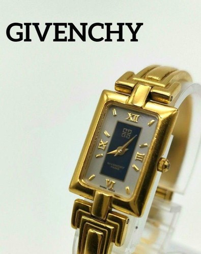 Orologio Givenchy Oro Blu Donna Bracciale Swiss Made Rettangolare Acciaio Inox senza batteria