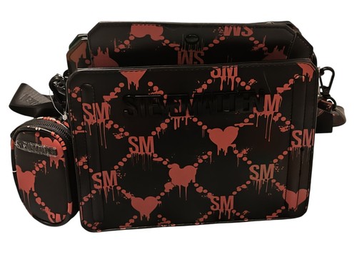 STEVE MADDEN Bevelynh Satchel Halloween Edition Red And Black NEW