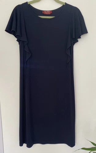 MAX MARA Abito MaxMara Studio "L" blu tessuto jersey Italia lunghezza ginocchio vestito