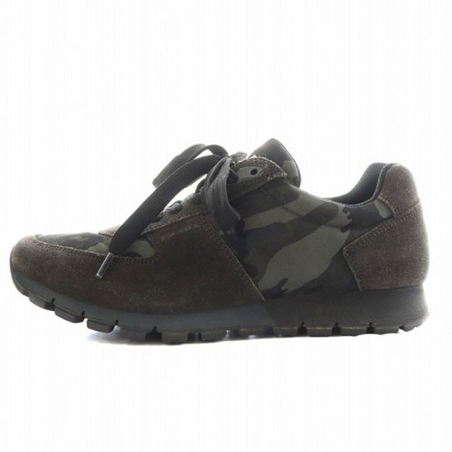 Scarpe sneakers Prada mimetiche modello mimetico scamosciato nylon switch 6 nere 2700 usate