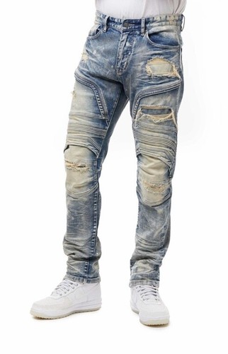 JEANS DENIM UOMO SLIM FIT MODA NUOVO SMOKE RISE