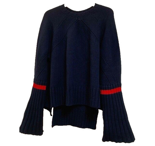 Maglione Celine Phoebe Philo lana yak maglia blu navy taglia S asimmetrico grosso