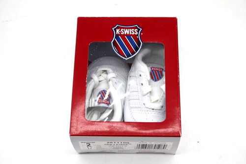 PONY K SWISS CRIB 5 STRIPE INFANT'S SHOE 2611100 WHITE SIZE 2 NEW BORN BABYS