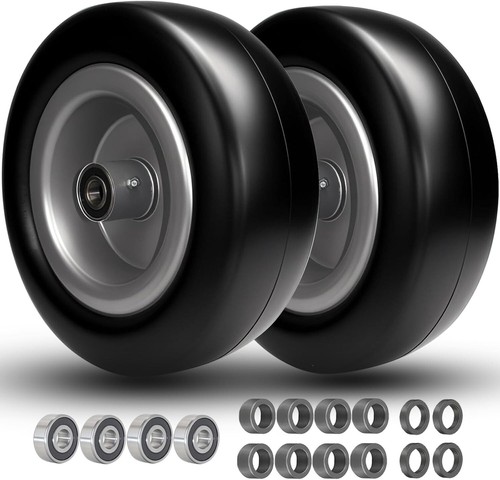 NOTHING NEW 13x5.00 6 Flat Free Tire and Wheel  13x5 6 Lawn Mower Tires  Zero Turn Front