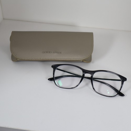 GIORGIO ARMANI AR7103 5595 Gray Horn Full Rim Eyeglasses Frames 53 18 145mm