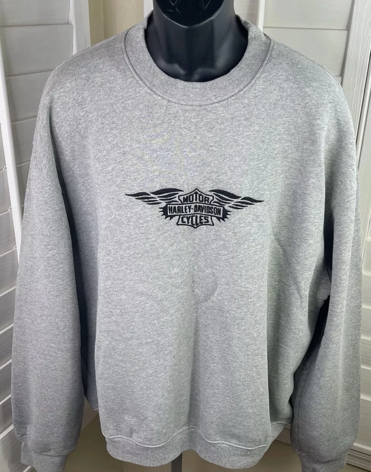 RENS ORIGINAL Harley Davidson Originals Silver Wing Embroidered Crewneck Sweatshirt   Men's XS