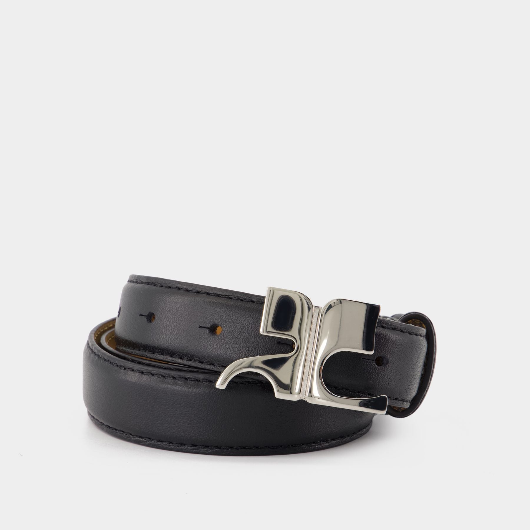 Ac Belt   Courreges   Leather   Black