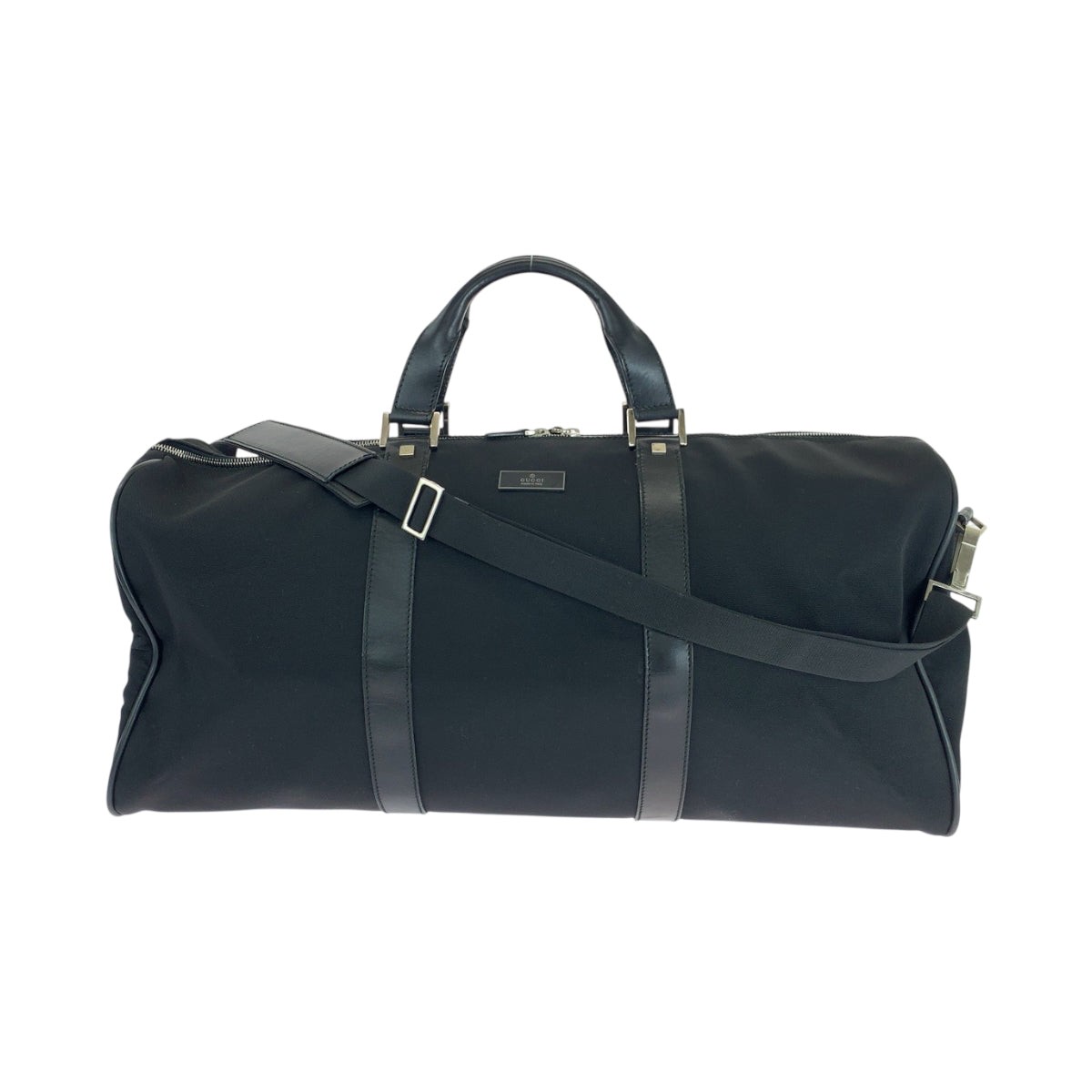 GUCCI Boston Duffel bag 012 0399 Nylon Black SilverMetal