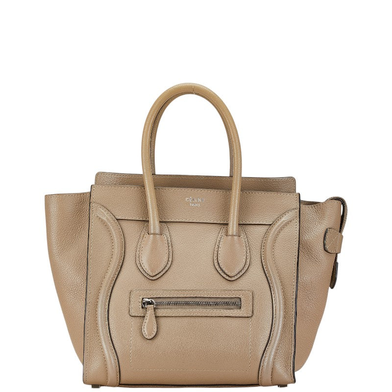 2604 Celine Luggage Micro Shopper Leather Handbag