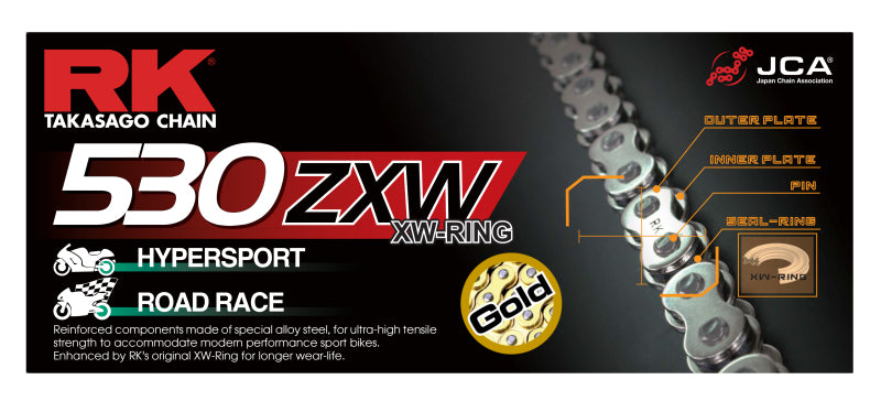 RK Chain 530ZXW 150   Gold