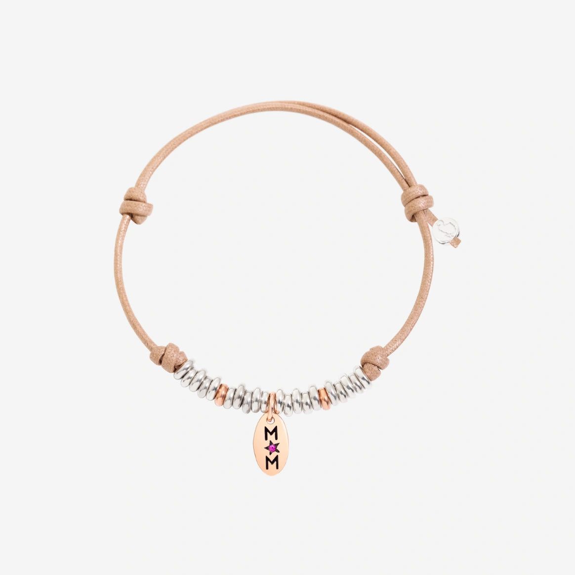 DODO Bracciale Cordino Con Tag Mum E Rondelle