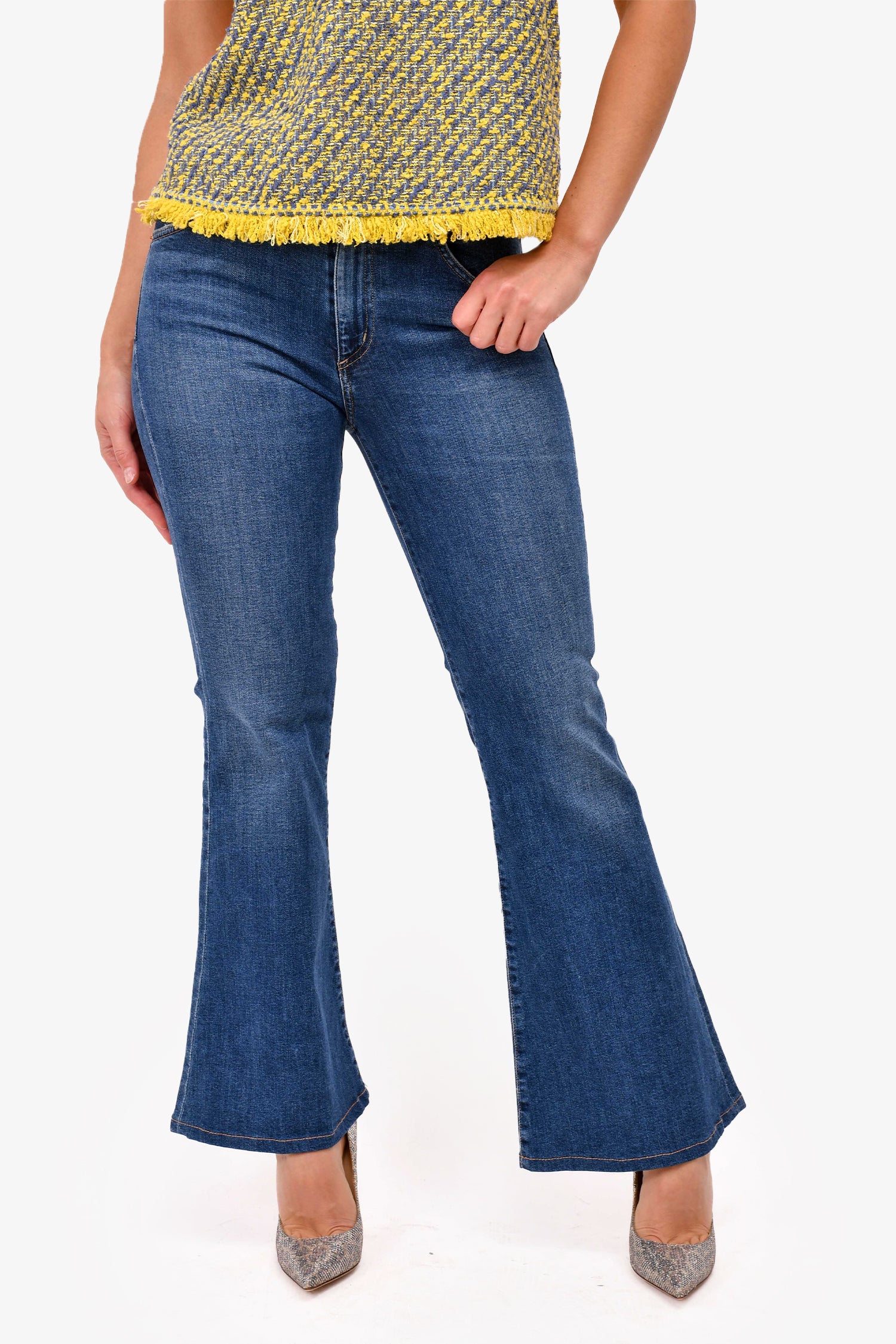 Citizens of Humanity Blue Denim 'Chloe' Mid Rise Flared Jeans Size 27