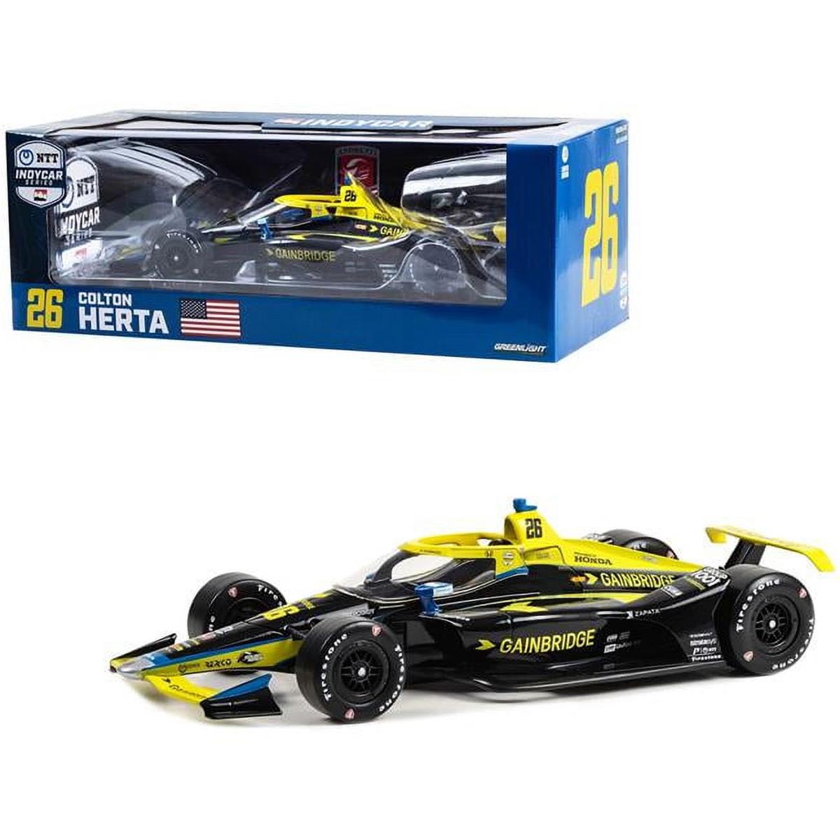 2297 Greenlight  Dallara IndyCar No.26 Colton Herta Gainbridge Andretti Autosport NTT IndyCar Series 2023 1 18 Diecast Model Car