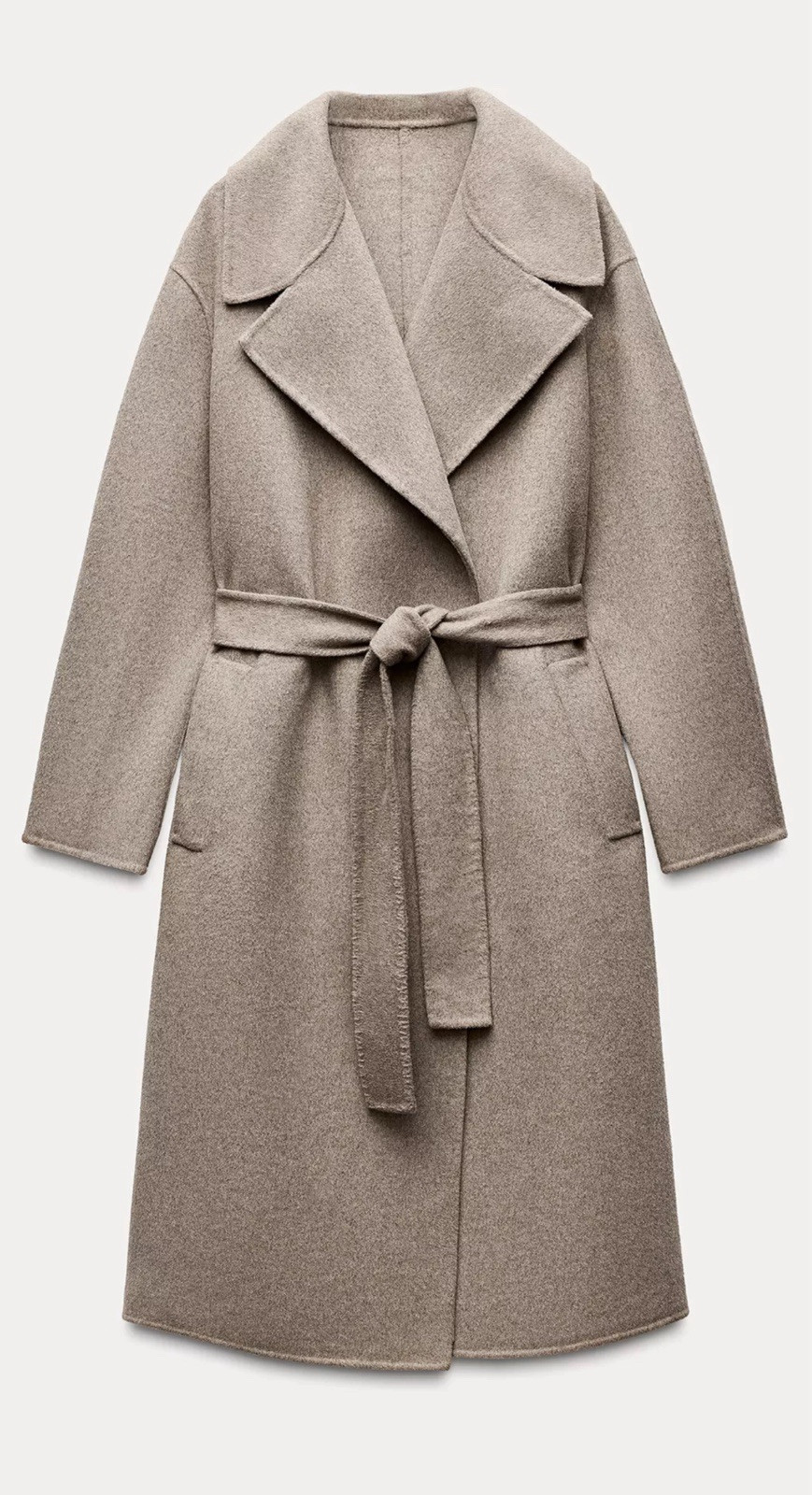 Zara Wool Blend Belted Coat ZW Collection XL 6318 240