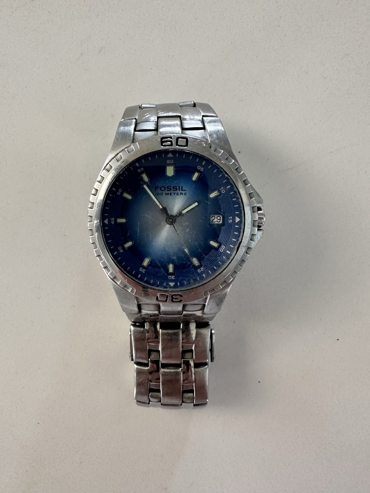 Vintage Fossil Blue Watch AM 3885