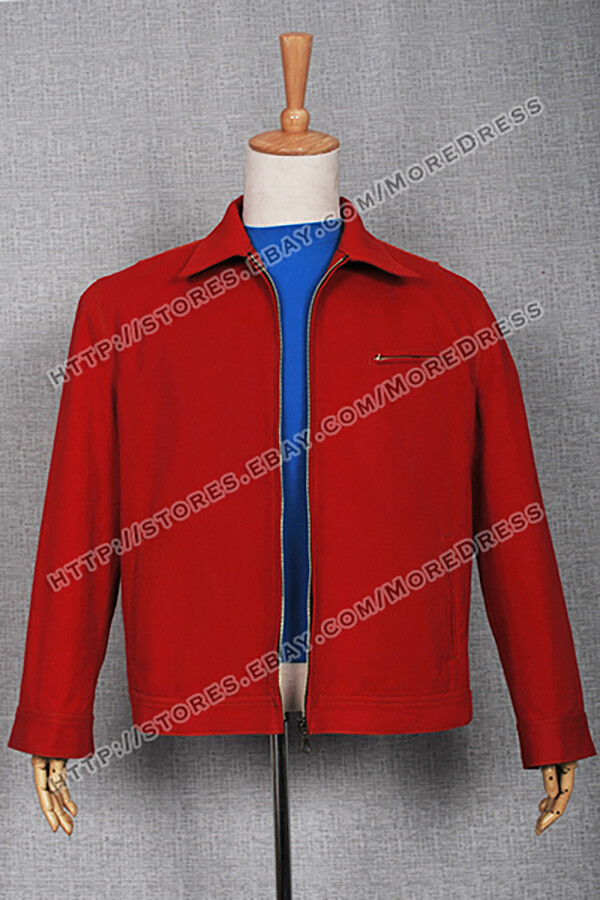 CLARKS Smallville Clark Kent Costume Cosplay Red Jacket Coat Denim Cool Daily