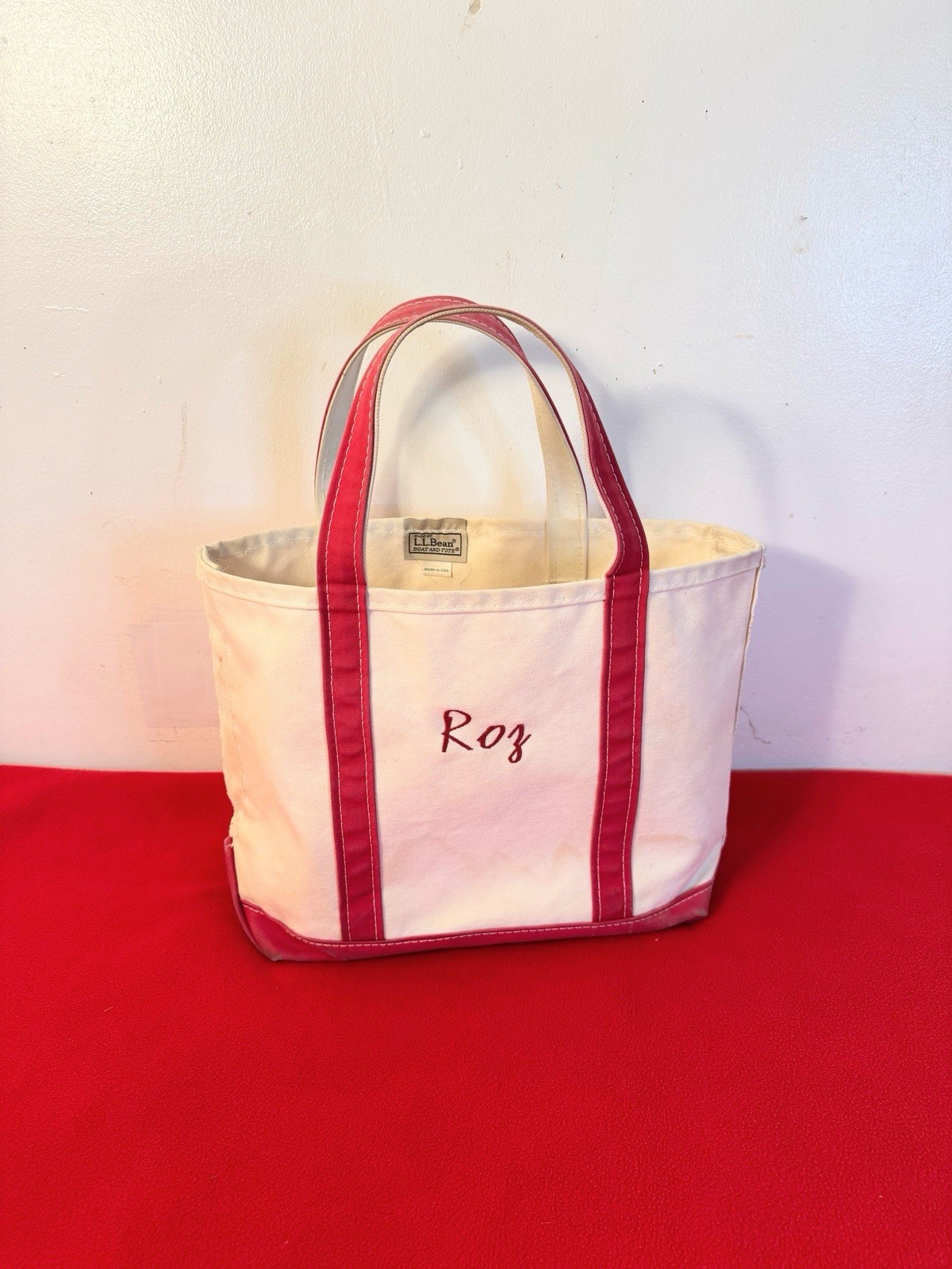L.L.BEAN Vintage LL Bean Boat And Tote Canvas Bag Medium Embroidered “ROY”