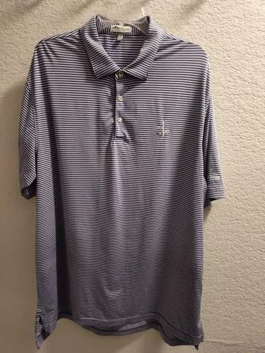 PALACE Peter Millar Castle Pines Golf Course Men's Polo Size XL Gray Lavender Stripe