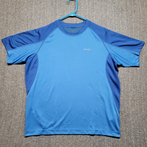 Patagonia T-Shirt Uomo Grandi Performance Lanshade Sportiva Blu 24357 Danni