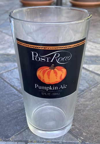 POST ROAD PUMPKIN ALE 16 Ounce Beer Pint Glass BROOKLYN BREWERY  New York