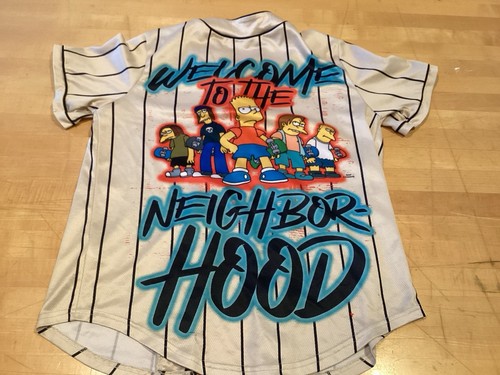 The Simpsons Bart Baseball Jersey Welcome To The Neighborhood Size Small