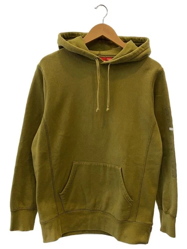 Supreme Hoodie M Cotton Green Sleeve Patch Hooded U