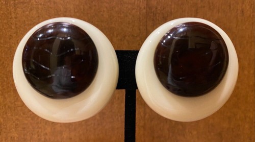 VINTAGE AUTHENTIC YVES SAINT LAURENT YSL RESIN LARGE EARRINGS