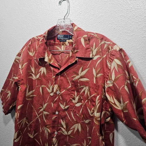 KITH ? Polo Ralph Lauren® RARE 90s Bamboo Aloha Hawaiian Shirt   Red  Size Medium
